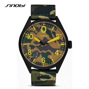 Sinobi Mens Camouflage Montres Top Durable Nylon Toile Sangle Casual US Militaire Air Force Quartz Sport Garçons Montres Étanche Q0524