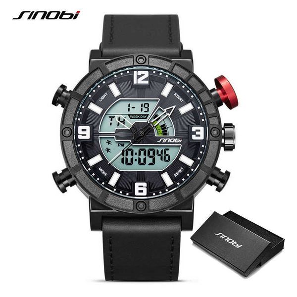 Sinobi Mens Sports Fonction Montres Double Affichage Analogique Digital Quartz Montres Étanche Swim Militaire Horloge Reloj Hombre Q0524