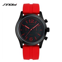 SINOBI sport dameshorloges Casula Genève quartz horloge Zachte siliconen band Modekleur Goedkope betaalbare Reloj Mujer279N