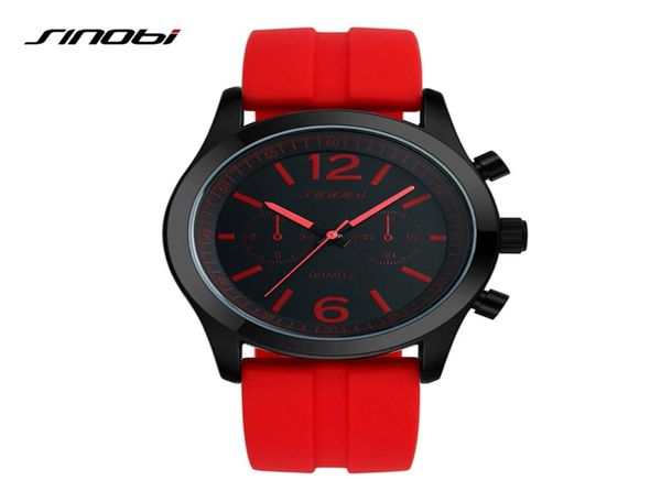 Sinobi Sports Women039 WRISTES HETTES CASULA GENVA Quartz Regarder Soft Silicone Strap Couleur Couleur pas cher Reloj Mujer580499