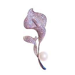 Sinzry 2019 Cubic Zirkoon Shinning Elegant Tulip Flower Pak Broches Pin Lady Gesp Sieraden Accessoire