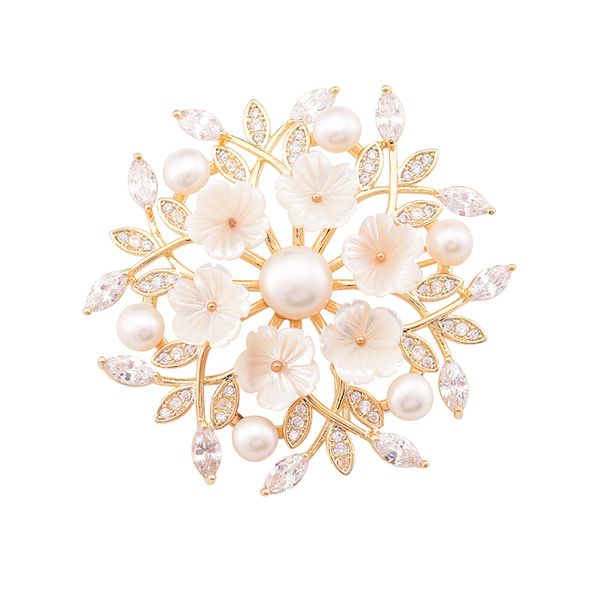 SINZRY prix usine luxe coréen bijoux fantaisie décoratif naturel coquille eau douce perle fleur costume broches bijoux cadeau