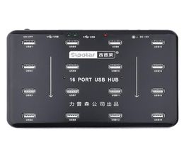Sipolar – duplicateur Bluk 16 Ports USB 20 Hub, pour lecteur de carte SD 16 TF, Test de données Udisk, copie par lots avec adaptateur d'alimentation 5V 3A 2106152035882