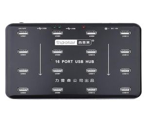 Sipolar 16 Ports USB 20 Hub Bluk Duplicator voor 16 TF SD -kaartlezer Udisk Data Test Batch Copy met 5V 3A Power Adapter 2106155512419