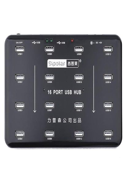 Duplicador Sipolar de 16 puertos USB 20 Hub Bluk para lector de tarjetas SD de 16 TF, prueba de datos Udisk, copia por lotes con adaptador de corriente de 5V 3A 2106151229495