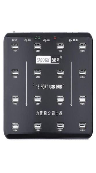 Duplicador Sipolar de 16 puertos USB 20 Hub Bluk para lector de tarjetas SD de 16 TF, prueba de datos Udisk, copia por lotes con adaptador de corriente de 5V 3A 2106151672177