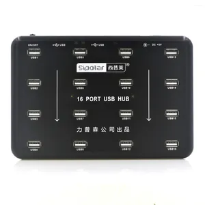 Duplicator SIPolar A-100 16 ports USB2.0 Hub pour lecteur de carte TF SD Lecteur de données U-Disk Test Batch Copie avec lampe LED Adaptateur d'alimentation 5V3A