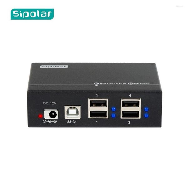 Sipolar A-142 Mini concentrateur industriel en métal USB 2.0 à 4 ports avec montage mural pour lignes d'assemblage PCServer Rack