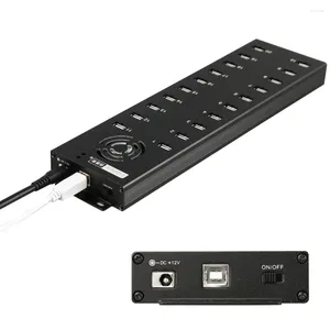 Sipolar A805P Multi 20 Ports USB 2.0 Carger Hub con adaptador de alimentación de escritorio de 12v10a externo para sincronización de datos y carga del teléfono
