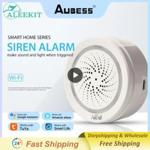 Siren 1 ~ 8pcs Tuya WiFi WiFi Siren Alarma Sensor Sound Light Alert Smart Life Siren con Alexa Home For Home