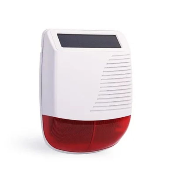 Siren 433 MHz Siren estroboscópica inalámbrica al aire libre Solar alimentada con luz flash roja 110dB para PSTN Wifi GSM System Security Home Security