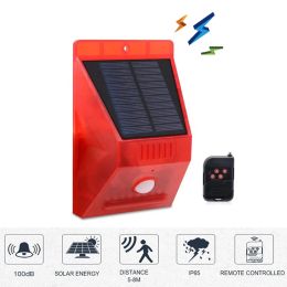 Sirène Aixishs Outdoor Solar Sirren Alarm Imperproof Pir Movement Detection 4 Modes de travail (jour / nuit)