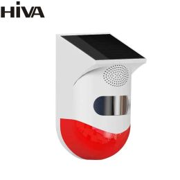 Siren Hiva Tuya imperméable détecteur infrarouge extérieur sirène sirène solaire stroboscope sirène pour la sécurité à domicile