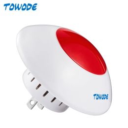 Siren Towode Wireless Alarm Siren J009 110db Strobe de flash de sécurité intérieure de sécurité intérieure forte pour W18 W20 G18 K52 W2 Système d'alarme