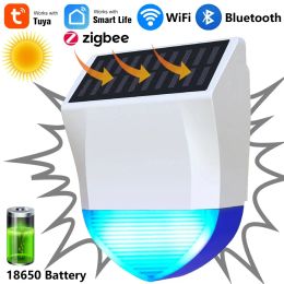 Siren Tuya Smart voor ZigBee/Wifi Sirene Alarm Waterdichte Outdoor met zonne- en USB -voeding Optioneel 95 dB afstandsbediening