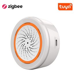 Siren Tuya Zigbee Smart sirene alarmtemperatuur vochtigheidssensor thuisbeveiliging met stroboscoopwaarschuwingen werkt met Tuya Smart Hub