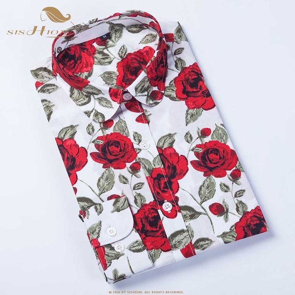 SISHION, blusa de manga larga, camisa de algodón con estampado Floral de estrellas para mujer, QY0441, camisas Vintage de talla grande 5XL para mujer, Tops para mujer