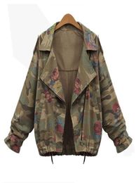 Sisjuly automne printemps femmes camouflage veste militaire camouflage camouflage de vent de vent court harujuku high street outwear 2010131563069