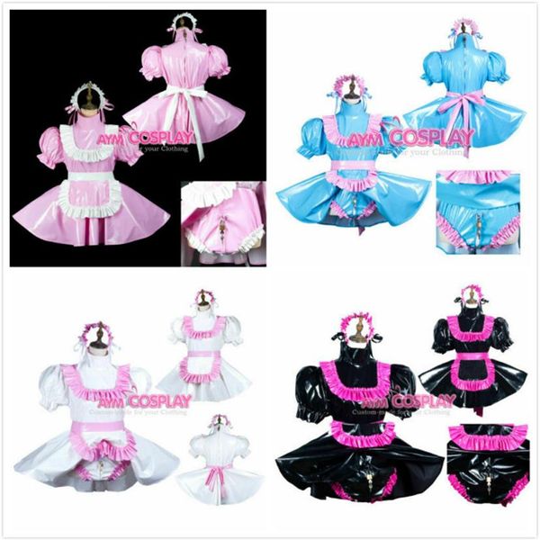 Sissy Maid PVC robe cosplay femme CD TV Tailor-Made2481