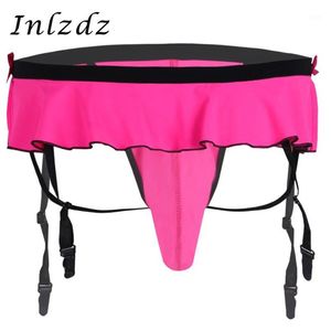 Sissy slipjes mannen sexy lingerie bikini gay ondergoed open met uitpuilende pouch kousenbanden mannelijk slipjes ondergoed1303D