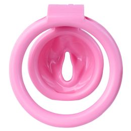 Sissy roze harde plastic kuisheid kooi kleine cocklock apparaat poesje vorm ontwerp mannelijke penis slot cockrings sex tooys voor man