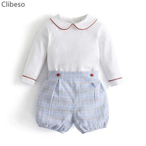 SisterBrother, conjunto de ropa a juego para bebés, bombachos a cuadros para niños, camisas blancas, Boutique española, ropa clásica para niños, 220620