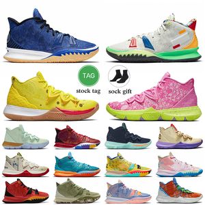 Hermandad Kyries 7 Visiones Zapatillas de baloncesto Kyrie5 Entrenadores para hombre Bob Esponja para mujer Patrick Pineapple House Concepts Ikhet 1 World 1 People Zapatillas de deporte rosadas reales