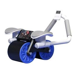 Bancs assis Roue abdominale à rebond automatique Roues abdominales avec coussinet Push-up Support de rouleau d'étirement musculaire plat Muet Exerciseur abdominal 230727