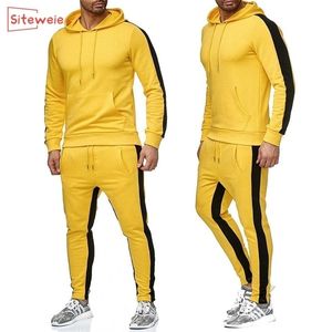 SITEWEIE 2 pièces ensembles hommes mode Sportswear sweats hommes survêtements épaissir pulls décontractés à capuche hommes tenue ensembles G455 201109