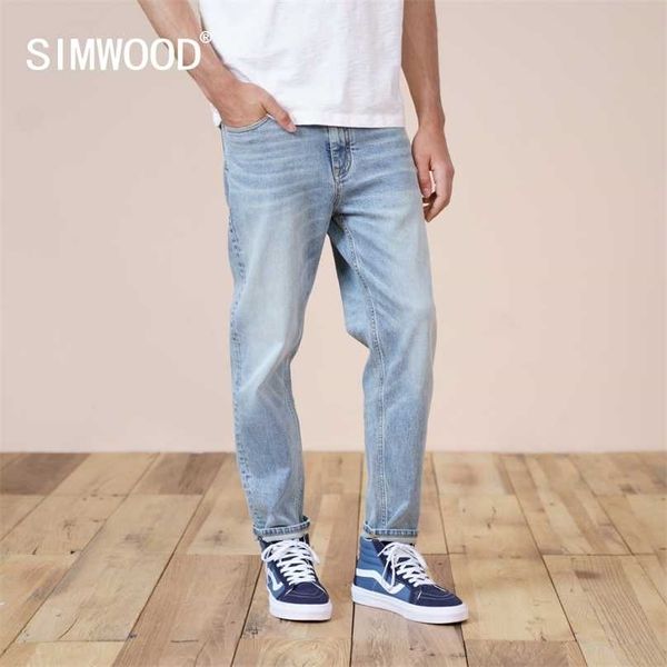 SIWMOOD Otoño Verano Ambiental Láser Lavado Jeans Hombres Slim Fit Classic Denim Pantalones Jean de alta calidad SJ170768 211111