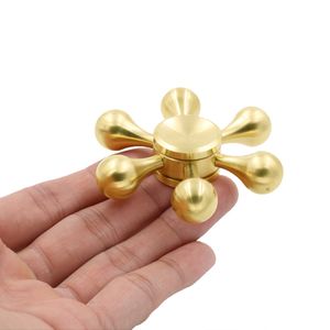 Six Arms Molecule Shape Metal Hand Finger Spinner Toupie Nouveauté Gryo Toys