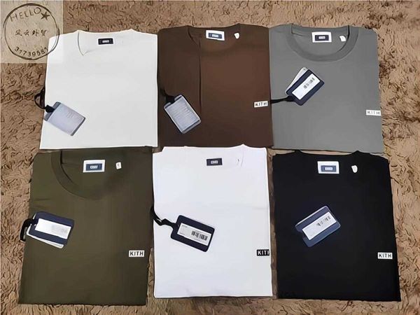 Six couleurs petit KITH Tee 2022ss hommes femmes été colorant KITH t-shirt haute qualité hauts Box Fit à manches courtes hb