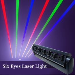 Six Eye Laser RGB Laser Moving Lighting Beam Bar Stage Effec Disco DJ Party Wedding Concert Stage Laser Lighting