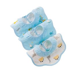 Babero de gasa de algodón para bebé de seis capas, toalla para saliva de flores, bolsillo para saliva y leche para recién nacidos, niños y niñas