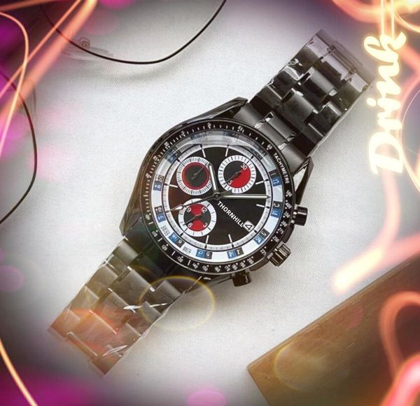 six aiguilles sport course montre-bracelet 41mm sous-cadrans travail mode hommes montres Japen VK Quartz Chronographe gros cadeaux pour hommes montre-bracelet