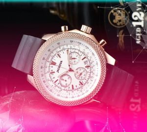 Six Stiches travaillent entièrement fonctionnelle sur le chronomètre fonctionnel de 42 mm Mouvement de quartz horloge mâle horloge limitée cadeaux en caoutchouc ceinture de bracelet de crime populaire