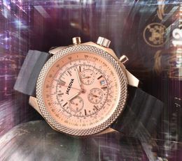 Six Stiches Work Three Eyes quartz horloge pour homme montres chronomètre 42mm ceinture en caoutchouc silicone élégant luxueux multi-cadran édition limitée montre cadeau