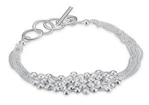 Sixline Sand Bead Bracelet Sterling Silvertate armband Wedding Geschenk Fashion Men and Women 925 Silver Bracelet SPB0301145738