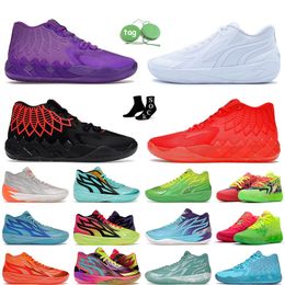 Maat 12 Voor Heren Lamelo Balschoenen MB 0.1 0.2 Basketbalschoen Platform Sneakers Rick en Morty Queen City Fade Supernova Honingraat Mode Heren Outdoor Sport Trainers