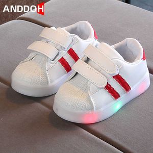 Tamaño 21-30 zapatos brillantes para bebés para niños niñas niños zapatos luminosos con luces LED para niños zapatillas antideslizantes para niños para niñas G1025
