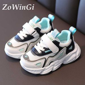 Tamaño 21-30 Zapatos para niñas Zapatillas transpirables para Boy 2021 New New Children's Sports Zapatos Zapatos ligeros Kinderen Casual Schoenen G1025