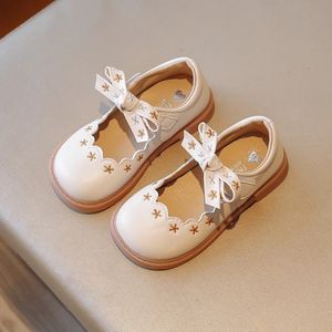 Maat 2135 Childrens Princess Leather Shoes Spring herfst Baby Gir 1 tot 2 jaar rond Toe Kids Girls Single 240530