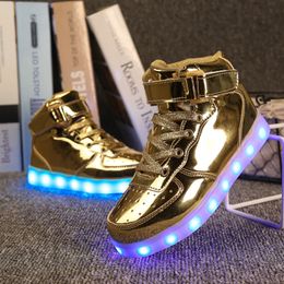 Taille 25-37 Lumière Chaussures Enfants pour Filles Garçons Led Chaussures Luminous Sneakers Light Up Enfants Tenis Led Pantoufles USB Recharge LJ201027