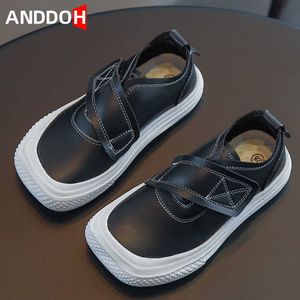 Tamaño 26-36 Zapatos casuales de cuero impermeables para niños, zapatos antideslizantes resistentes al desgaste para niños, zapatillas deportivas ligeras G1025