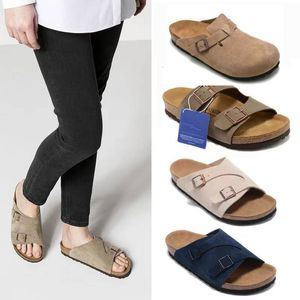 Duitsland boston Slippers Sandalen birks klomp winter dia's mannen vrouwen zomer herfst winter Leer vilt Sliders Gesp strand dia's