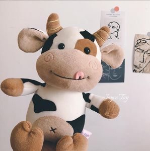 Peluche douce en forme de vache, taille 35cm/25cm, jouet en forme de vache mignonne, oreiller de couchage, cadeau d'anniversaire pour garçon et fille