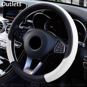 Grootte 36 cm 8 kleuren auto stuurwiel cover faux lederen vierkant embossing antislip voor burgerlijke auto interieur accessoires