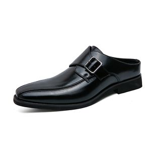 Taille 38-46 Demi Chaussures Pour Hommes Chaussures Habillées D'été En Cuir Homme Diapositives