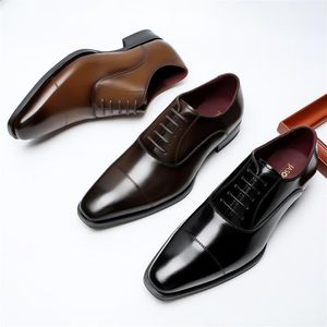Taille 39-44 hommes chaussures habillées mocassins découpes noir marron bureau Caree fête chaussures de mariage en cuir impression 204b