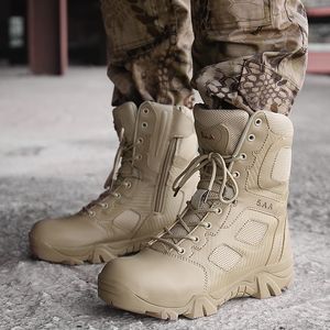 Tamaño 39-47 Boots grandes tácticas para hombres desérticos para hombres resistentes al ejército de la moda del ejército al aire libre Combate del tobillo Zapatos 22102 36